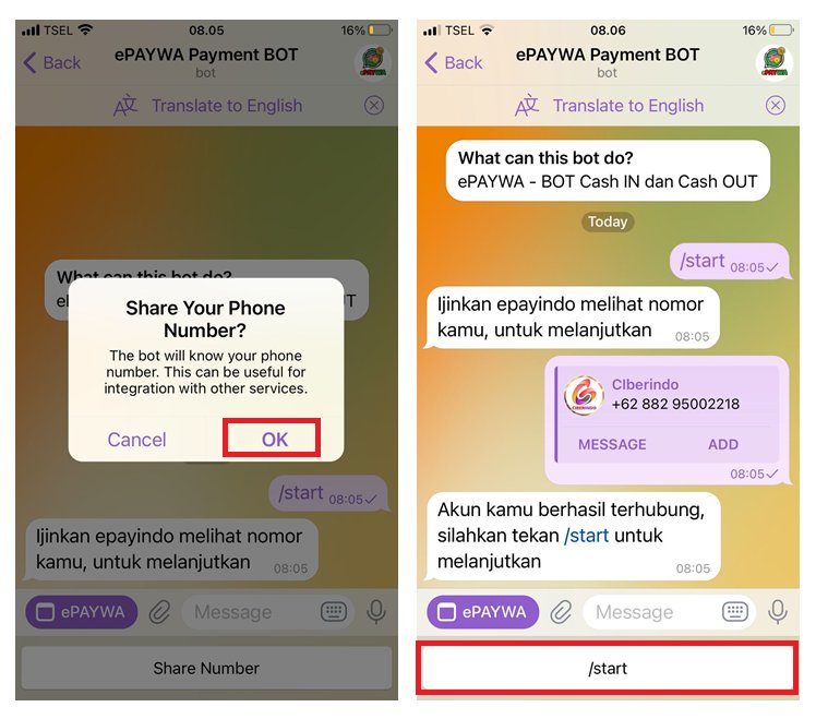 ePAYWA - Withdraw memakai Aplikasi Telegram