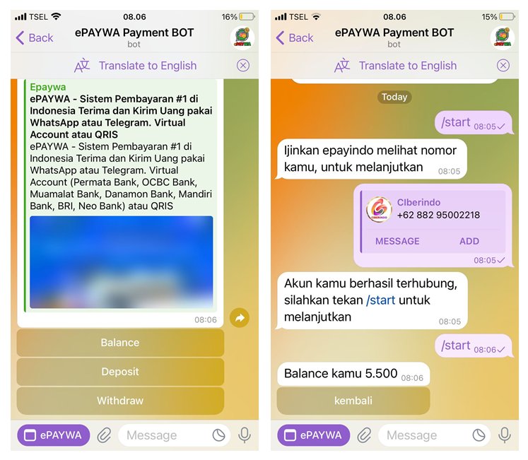 ePAYWA - Withdraw memakai Aplikasi Telegram