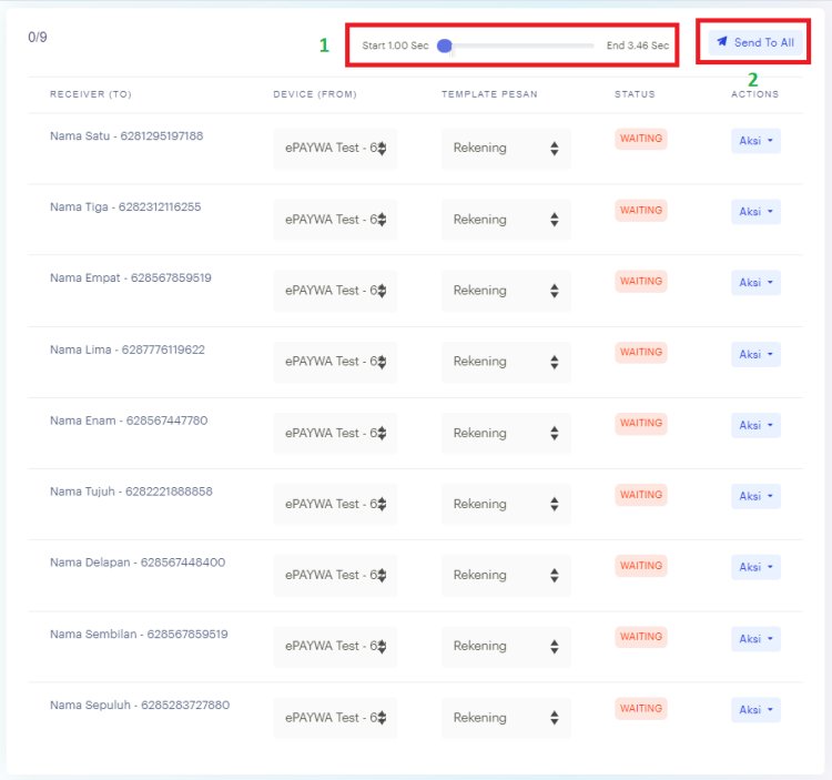 BOT ePAYWA - Cara Mengirim Banyak Pesan